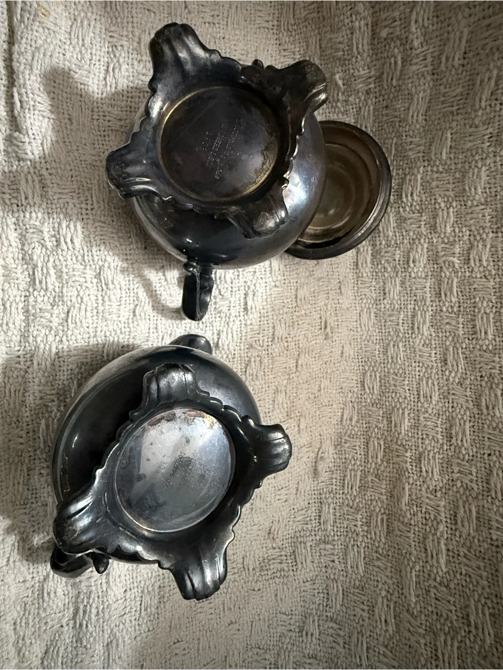 Silver-Tone Ornate Sugar and Creamer Set‎ - Classic Serveware